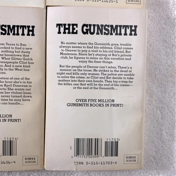 Vintage The Gunsmith All  Action Western Romance Novel x4 - Picture 11 of 14